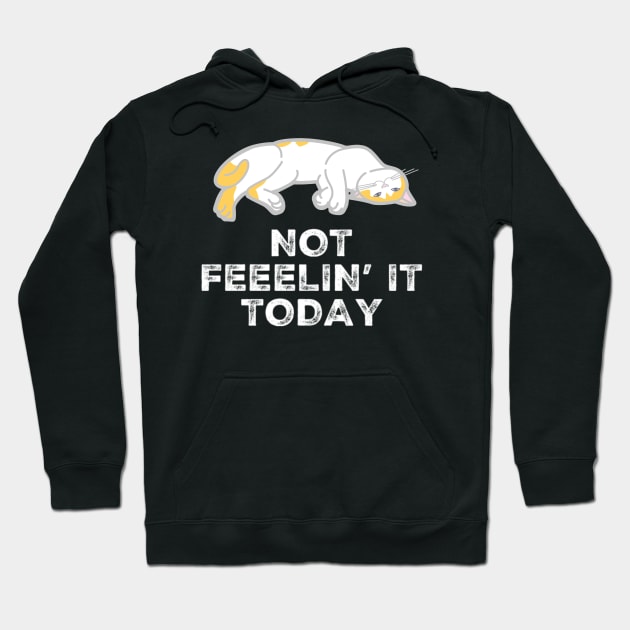 Cute Tired Cat Not Feelin' It Today Sarcastic Saying Hoodie by egcreations